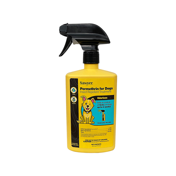Spray bottle of Permethrin for dogs