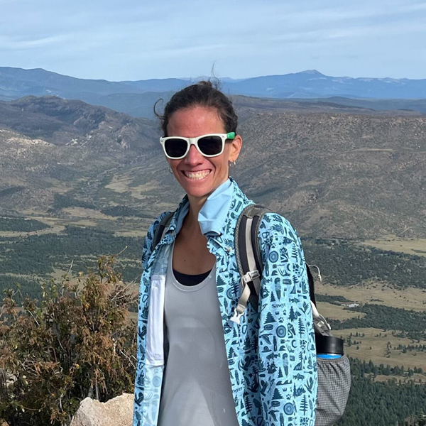 Jennifer Pharr Davis wearing Sawyer Jolly Gear on a mountain